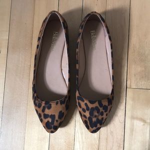 Leopard suede flats.